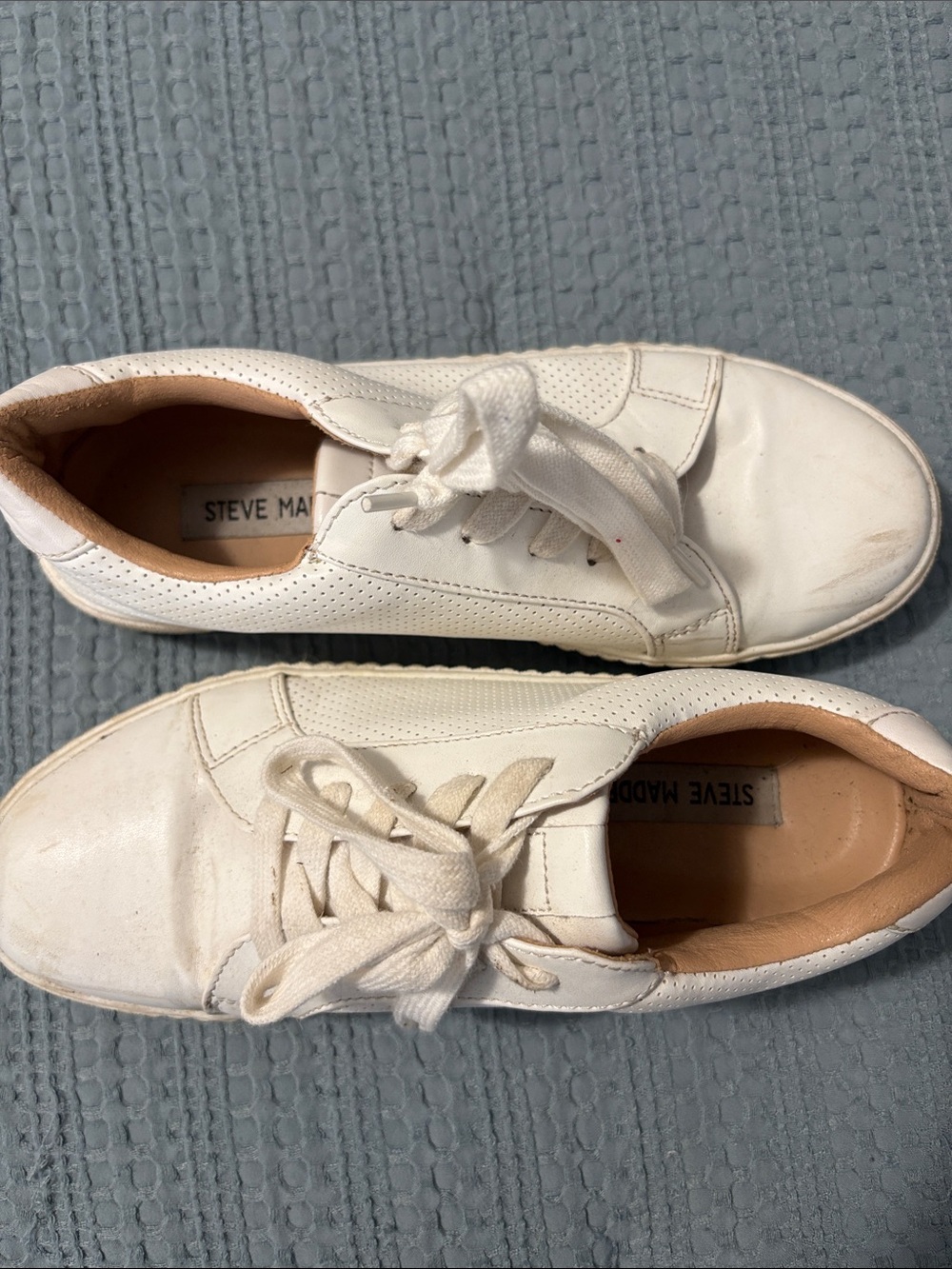 Steve Madden Cream-Trim White Sneakers